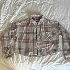 Altar'd State Pink Plaid Shirt